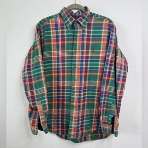 Polo Ralph Lauren Classic Fit Flannel Plaid Shirt Embroidered‎ Pony Men’s Sz L